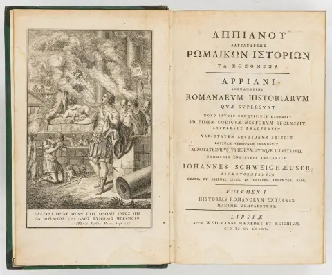 Appianus, Alexandrinus – Romanarum historiarum quae supersunt, novo studio conquisivit ... instruxit Iohannes Schweighaeuser (gresk…