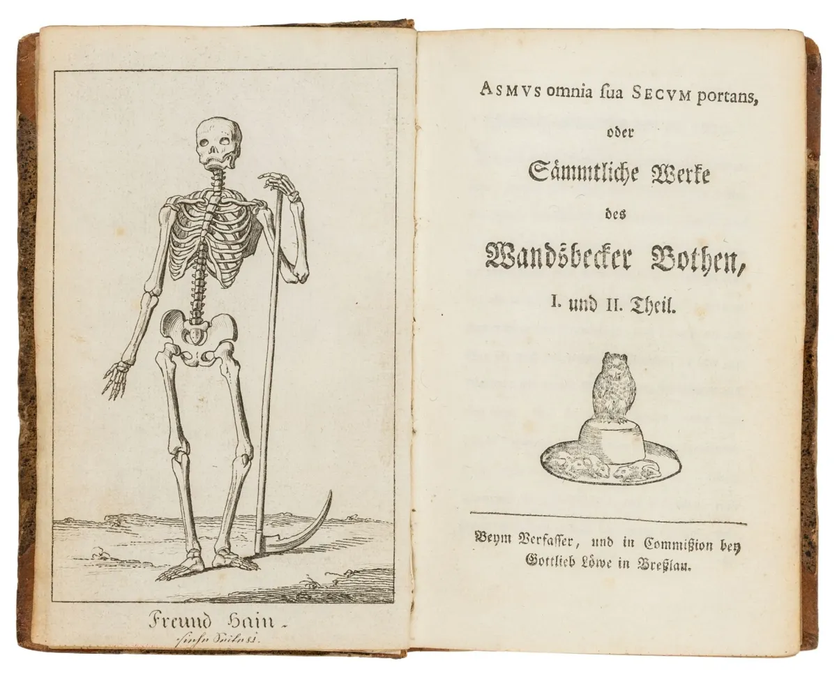 Claudius, Matthias – Asmus omnia sua secum portans, oder Sämmtliche Werke des Wandsbecker Bothen. 8部分及第5部分附录，共7…