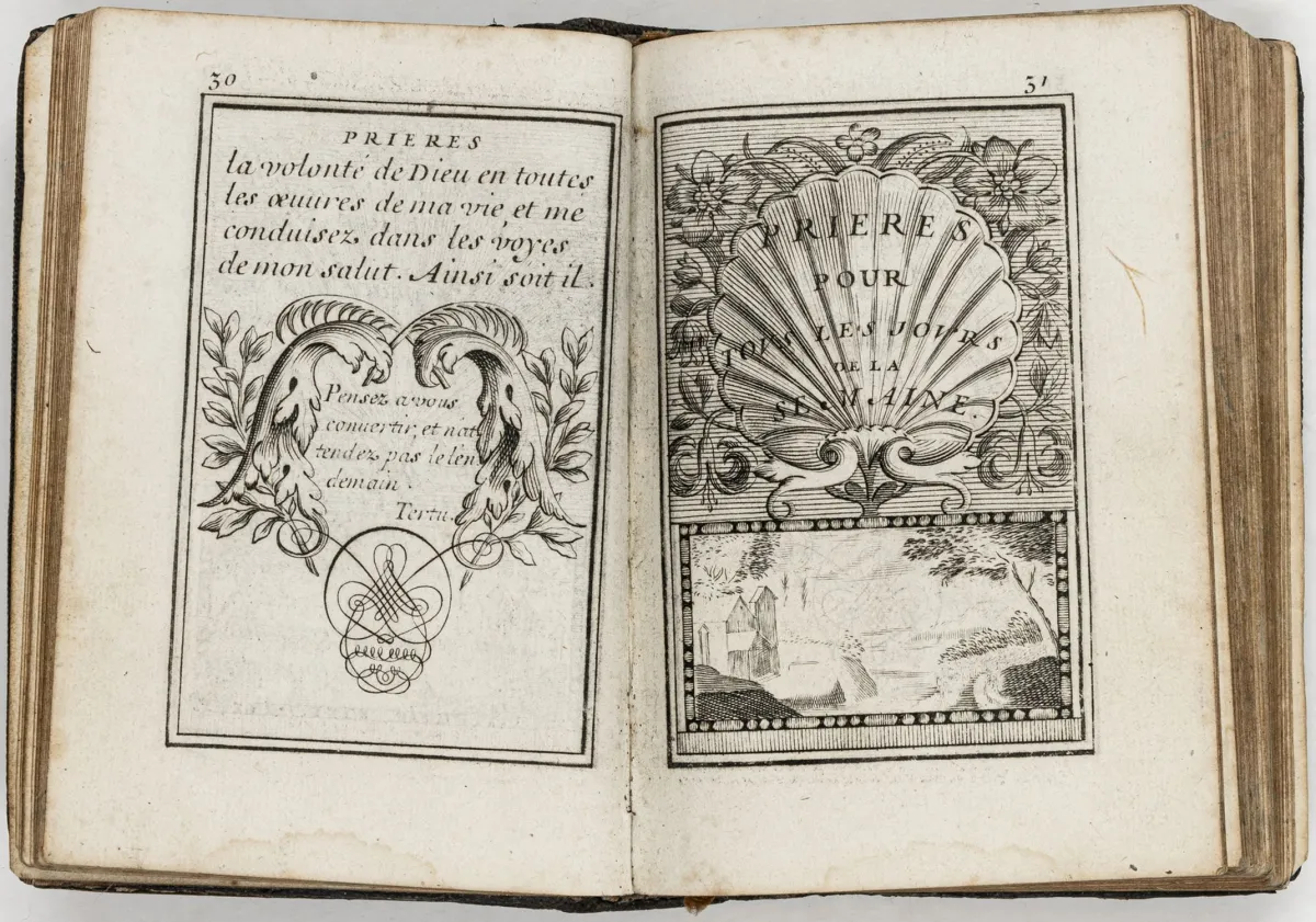 Duval, Nicolas – 《新雕版时祷书》。献给国王。含大量首字母、花饰和装饰图案,铜版雕刻。……