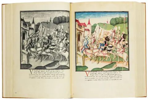 Faksimile – Schilling, Diebold. Berner Krønike. 4 bind med 1758 faksimilesider