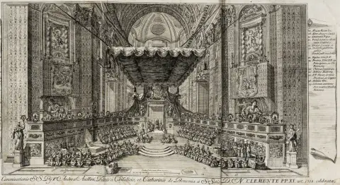Festbøger – Chiapponi, Giustiniano. Acta canonizationis sanctorum Pii V. Pont. Max., Andreae Avellini, Felicis à Cantalicio, & Catharinae…