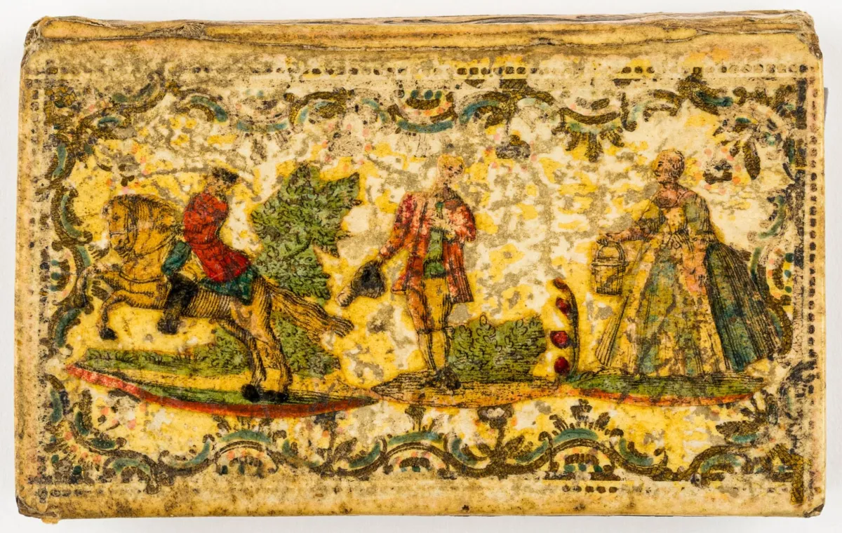 微型书 – 1796年Neues Sackkalenderl。含12幅月份木刻版画。Ried，Mathias (Leopold) Kränzel，1795年。