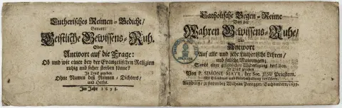 धर्मशास्त्र – Mayr, Simon. सच्ची अंतःकरण-शांति पर कैथोलिक प्रति-कविताएँ, और सभी लूथरन शिक्षाओं का उत्तर…