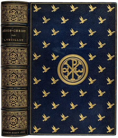 Teologi – Veuillot, Louis. Jésus Christ. Med en studie om kristen kunst af E. Cartier. 2. udgave. Med 180, delvis helsides træsnit...