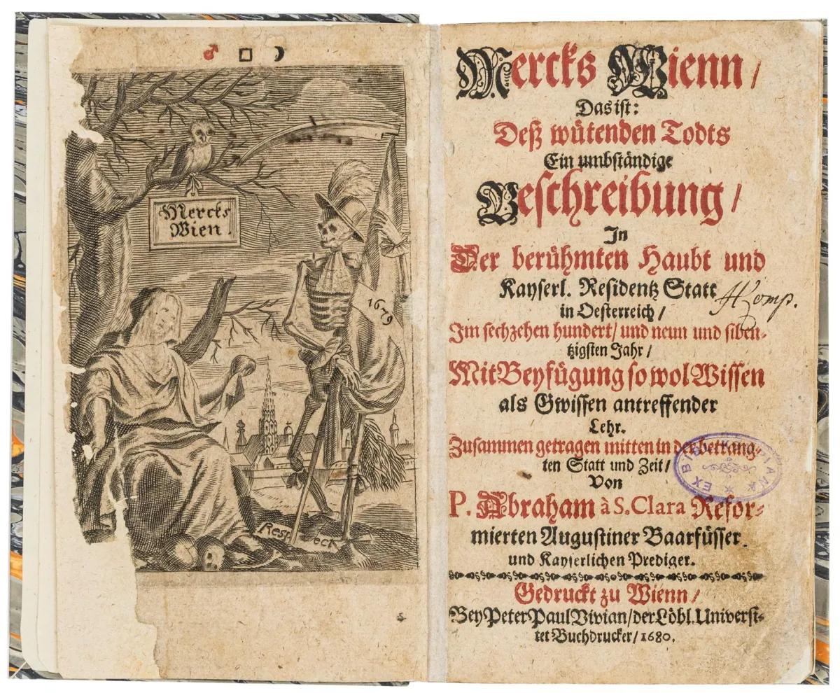 死亡之舞 – Abraham a Sancta Clara（即 Johann Ulrich Megerle）。Merck's Wien，即：狂暴死亡的详细描述，于…
