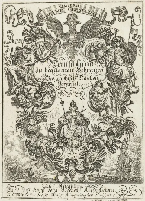 Atlas – Bodenehr, Johann Georg. Sac. Imperii Romano Germanici Geographica Descriptio. Tyskland med tilgrænsende kongeriger og provinser…