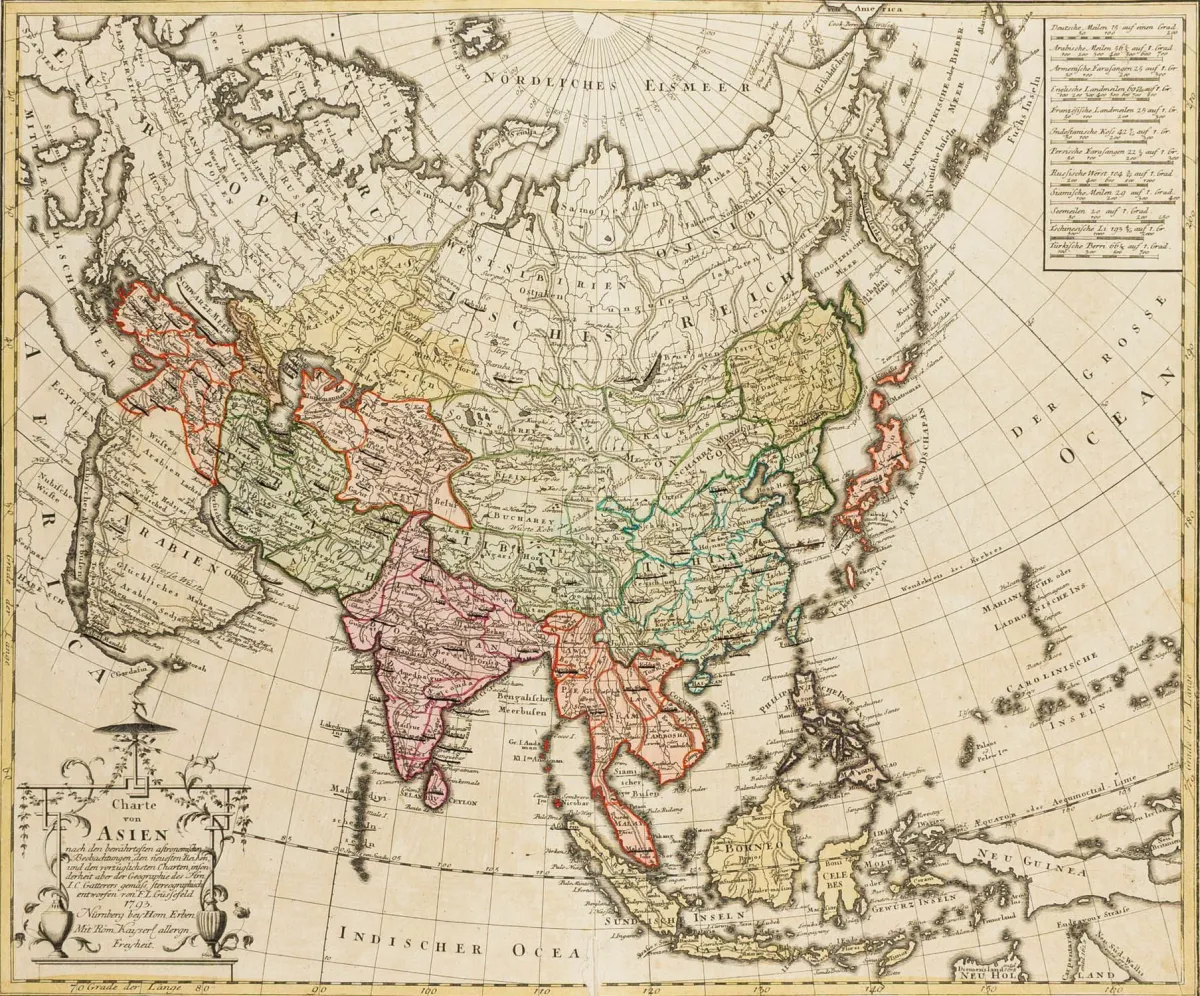地图集 – Homann Erben。《Atlas compendiarius seu ita dictus scholasticus minor》。雕版书名页，1幅双页手工上色…