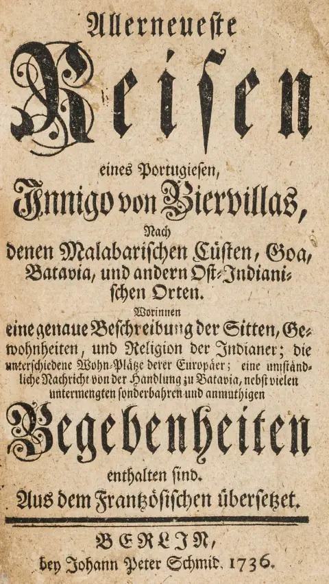 Asien – Biervillas, Innigo (dvs. abbed Saunier de Beaumont?). En portugisers allernyeste rejser til Malabar-kysten, Goa…
