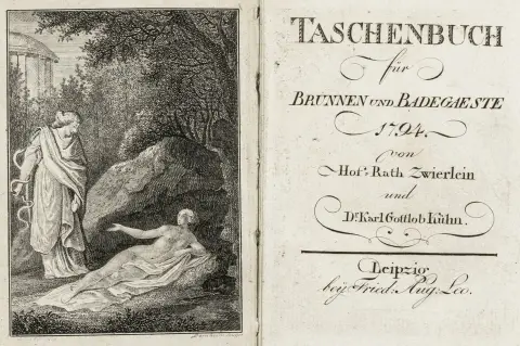 Germania – Zwierlein, Karl Anton și Karl Gottlob Kühn (ed.). Carte de buzunar pentru vizitatorii stațiunilor și băilor 1794. Cu frontispiciu gravat…
