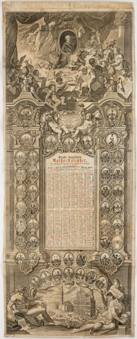 Germania – Bavaria – Augsburg, calendarul consiliului orașului, sau: almanah pentru anul comun după binecuvântata naștere a lui Iisus Hristos MDCCC.…