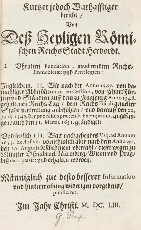 Tyskland - Nordrhein-Westfalen – Fürstenaw, Anthonius. Kurtzer jedoch warhafftiger bericht von deß Heyligen Römischen Reichs Stadt…