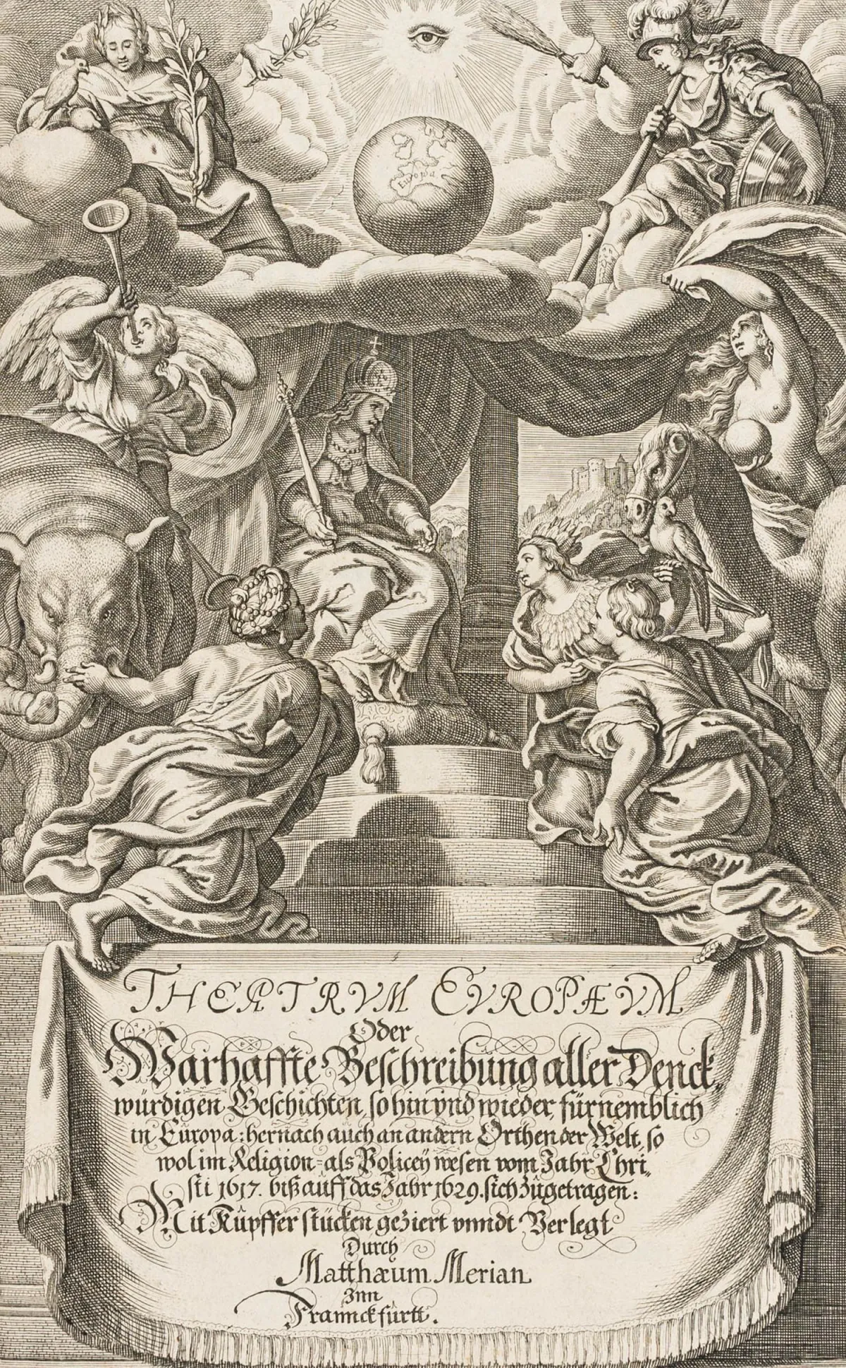 欧洲 – Merian, Matthäus。《欧洲剧场》，或对世界上所有值得纪念的历史的详尽真实描述，尤其是在欧洲和德国，…