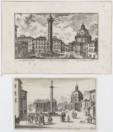 यूरोप - इटली – Swidde, Willem. Colom van Trajanus. Voornaamste Gebouwen Vande Tegenwoordige Stadt Romen से पट्टिका 5। तांबा-उत्कीर्णन…
