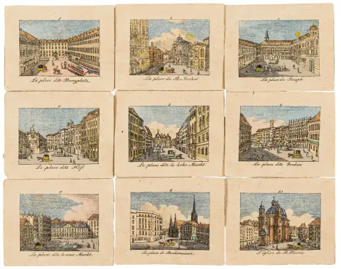 Europa - Østrig – Souvenir de Vienne. 50 Vues des principaux places, églises, palais &c. de cette capitale. Titel og 48 (i stedet for 50)…