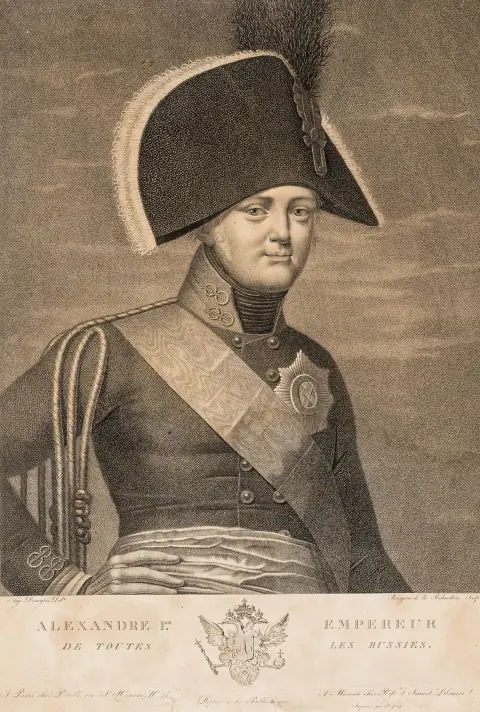 Europa - Rusland – Alexandre Ire Empereur de toutes les Russies. Punktstik af Antoine Achille Bourgeois de la Richardière efter…