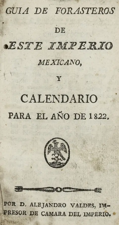 मध्य अमेरिका - मेक्सिको – Guia de Forasteros de este Imperio Mexicano y Calendario par el ano de 1822. Santo Domingo, A. Valdes, 1821. 1…