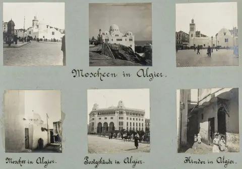 Algeriet – En rejse til Algier, Marokko og Spanien 1911. (Forsidetitel). Album med 184 originale fotografier. Vintages. Sølvgelatine.