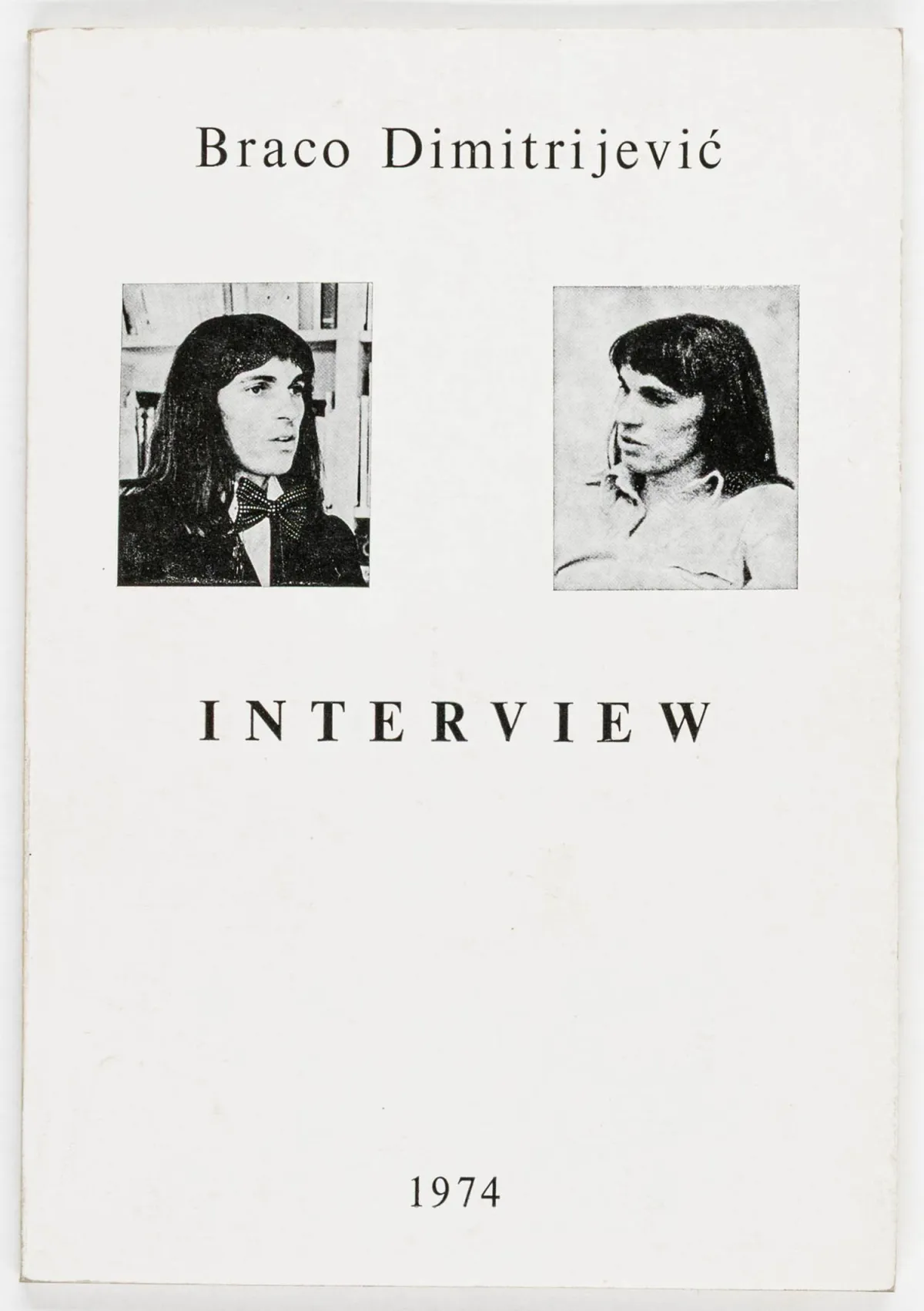 先锋派 - 东欧 – Dimitrijevic, Braco. Interview. 萨格勒布,Galerija studentskog centra,1974. 1 叶,XVI 双页,1 叶. 20 x…