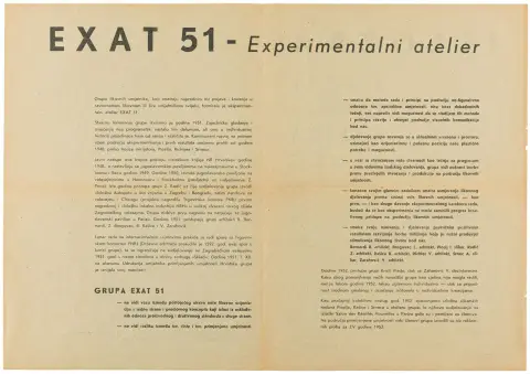 Avantgarde - Østeuropa – EXAT 51. Manifest. Udgivet i anledning af udstillingen "Kristl / Picelj / Rasica / Srnec" Beograd, Galerija…