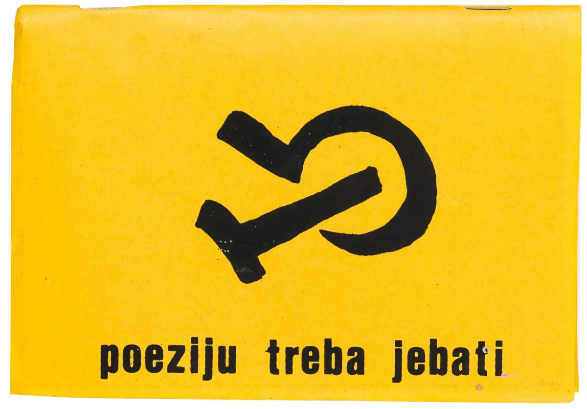 先锋派 - 东欧 – Martek, Vlado。《Poeziju treba jebati》（诗歌就该操）。萨格勒布，自费出版，1983年。无页码。15.5 x 11…