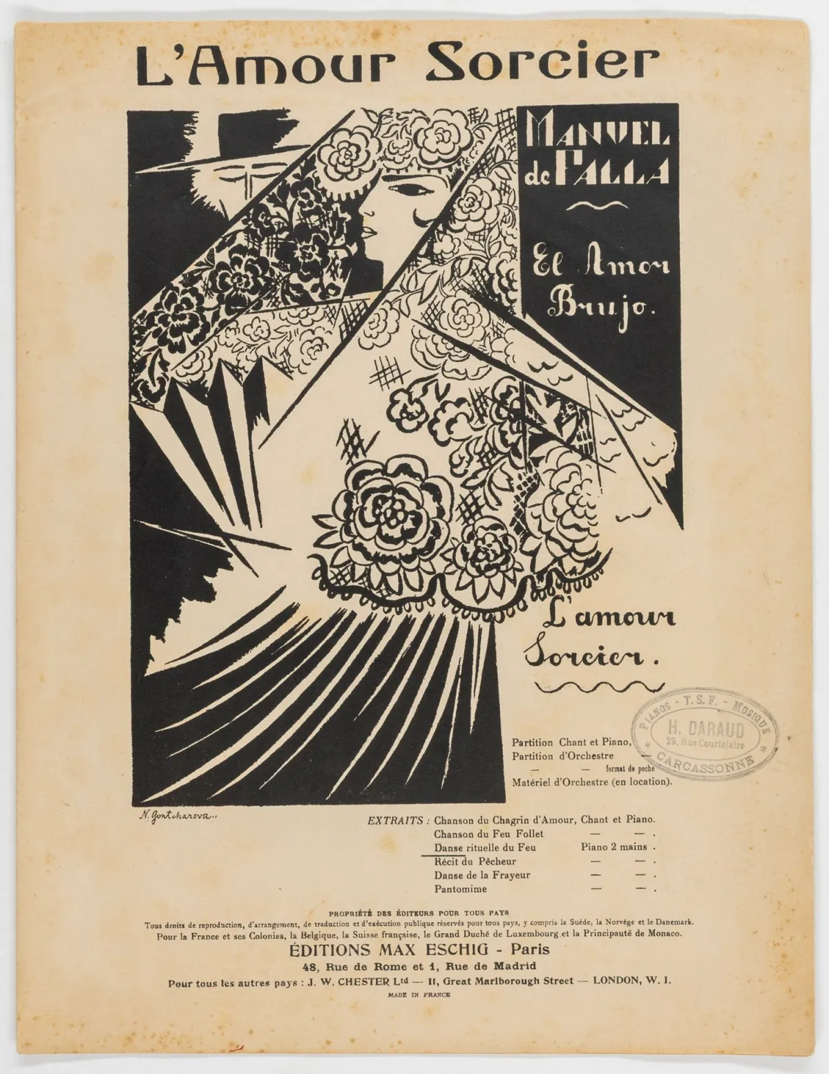 先锋派 - 俄罗斯 – Goncharova, Nataliya S. 3件印刷品。巴黎，1921年，1952年。