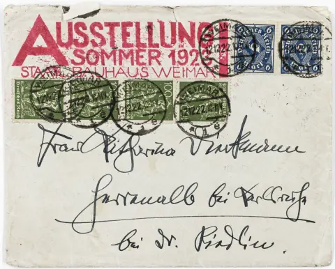 Bauhaus – Dieckmann, Erich. Udstilling sommer 1923. Staatliches Bauhaus Weimar. Af Erich Dieckmann egenhændigt påskrevet…