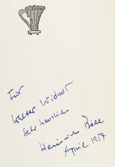 Böll, Heinrich – Irsk dagbog. Köln & Berlin, Kiepenheuer & Witsch, 1957. 155 s. 19 x 11 cm. Originalt lærredsbind med…