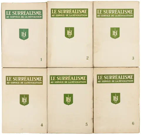 Breton, André (red.) – Le Surréalisme au Service de la Révolution. Hæfter 1-6 (alt udkommet). Med talrige illustrationer. Paris,…