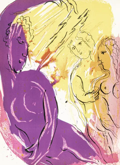 Chagall, Marc – Illustrations for the bible. Med 28 (i stedet for 30) originale litografier (16 i farve og 1 dobbeltsidet på omslaget)…