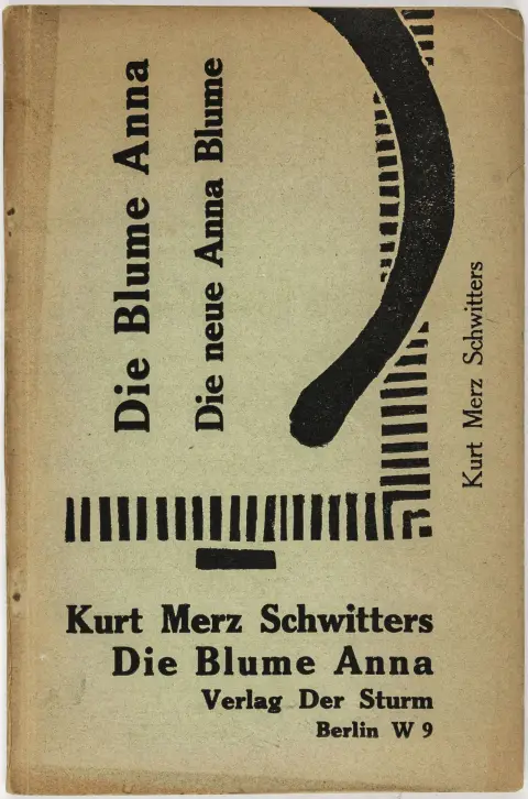 DADA – Schwitters, Kurt. Elementar. Die Blume Anna. Die neue Anna Blume. En digtsamling fra årene 1918-1922. Einbeck-politurausgave. Berlin, Der Sturm, 1923.