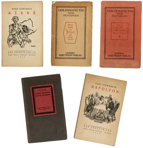 Der jüngste Tag – Komplet suite af numrene 1-86 i 98 hæfter eller bind, herunder diverse indbindingsvarianter. Leipzig, K. Wolff…