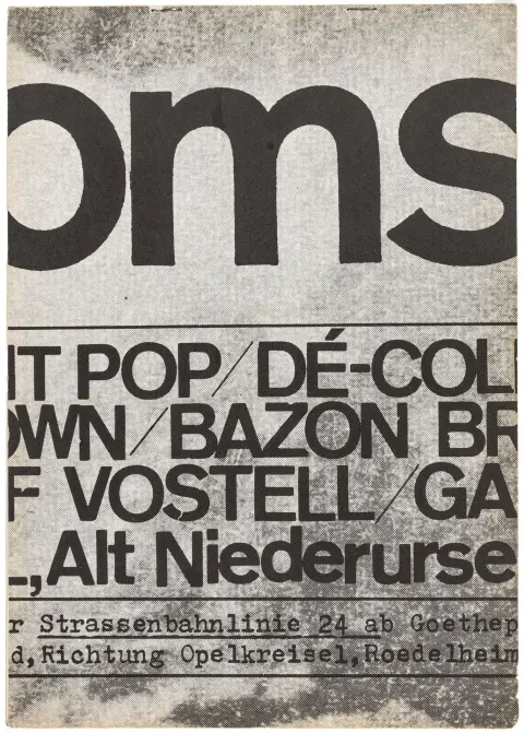 Fluxus – Brock, Bazon, Franz Mon, Wolf Vostell m.fl. Bloomsday 64: actions, agit-pop, de-collage, happenings, tekster