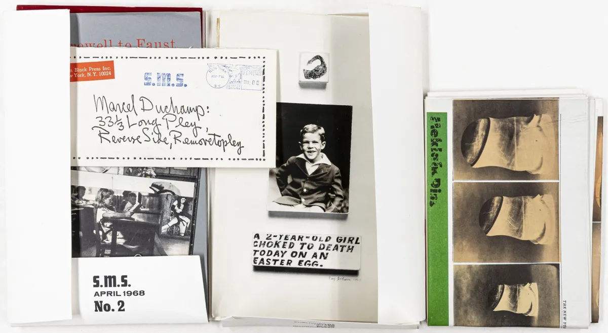 Fluxus – Copley, William（编）。SMS (Shit must Stop)。原创多版作品集。第2、5、6期（共6期）