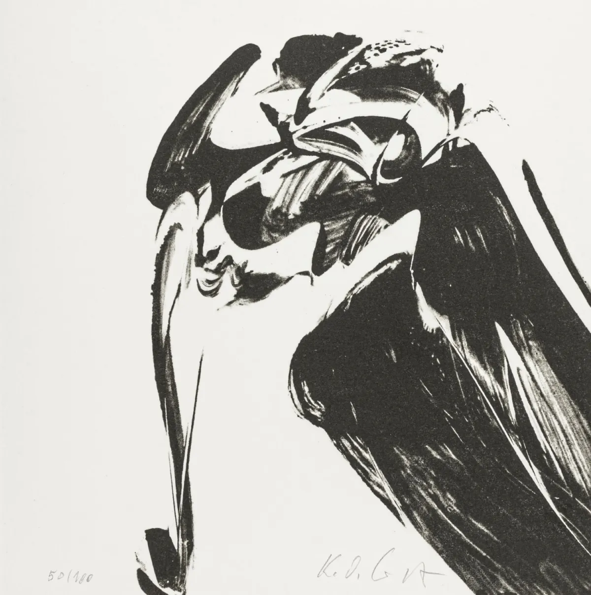 Götz, Karl Otto – Ein Lachen ohne Mund。含 6 幅签名原版石版画。科隆，Hake，1966 年。11 张，装订为块状书。25 x 25…