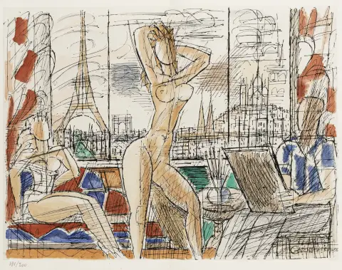 Gromaire, Marcel – Dornand, Guy. Eloge de Gromaire. Orné d'aquarelles et de dessins. Med 7 originale grafiske værker (4 dobbeltside)…