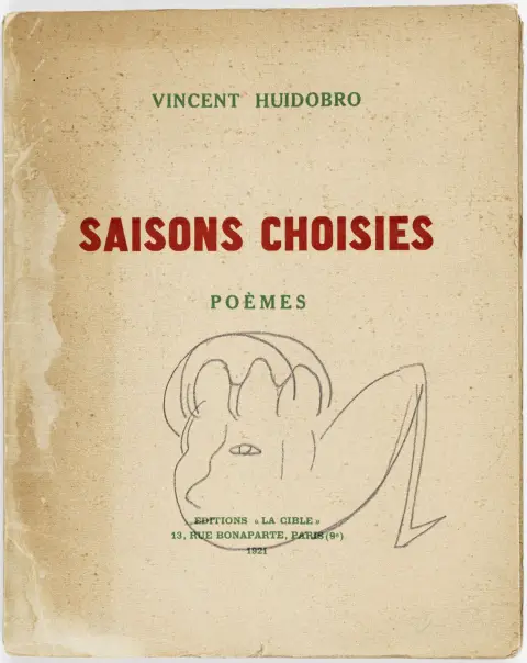 Huidobro, Vicente (Vincent) – Saisons choisies. Poèmes. Med fotoportræt efter Picasso og egenhændig dedikation samt flere…