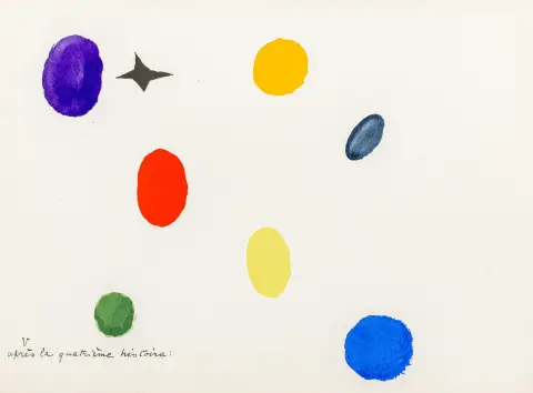Miró, Joan – Hirtz, Lise. Il était une petite pie. 7 sange og 3 sange til Hyacinthe med 8 farvetegninger af Joan Miró. Med 8 helsides pochoirs