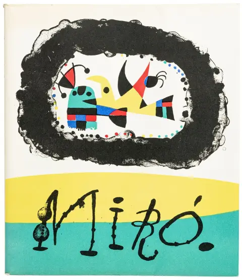Miró, Joan – Prévert, Jacques og G. Ribemont-Dessaignes. Joan Miró. Med 10 litografier (9 farvelagte, 4 dobbeltsidede, 2 på omslaget)