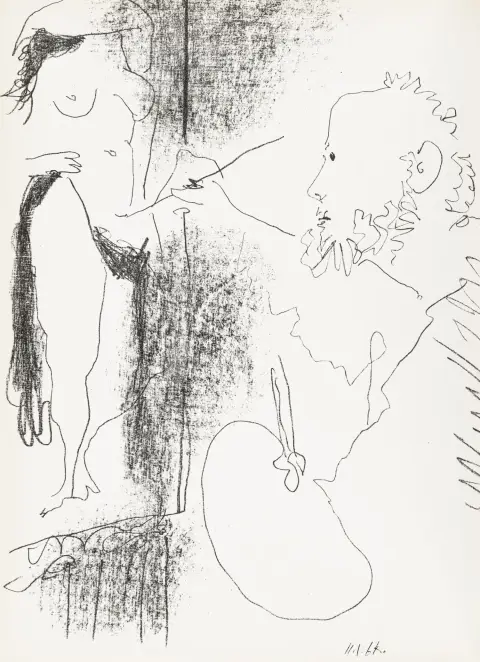 Picasso, Pablo – Mourlot, Fernand. Picasso Lithographe, bind IV (af 4). Med 2 originale litografier (heraf 1 på omslaget) af Pablo Picasso…