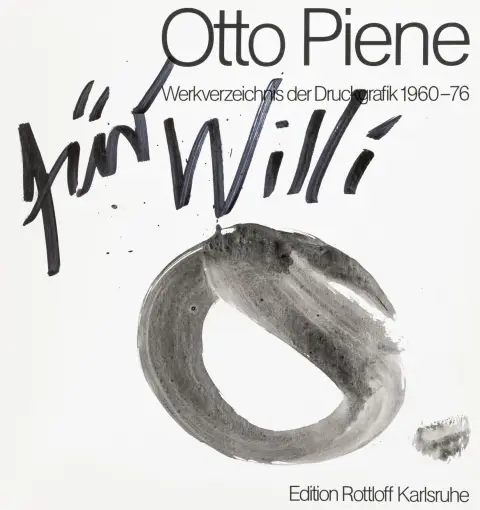 Piene, Otto – Otto Piene. Værkfortegnelse over grafik 1960-76. Med 57 overvejende farvede originale serigrafier af Otto Piene og…