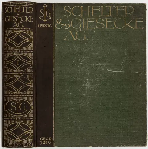 Typografi – Schelter & Giesecke. Hovedprøve J.G. Schelter & Giesecke Leipzig. 1. bind. Skrifter, messinglinjer m.m. Med…