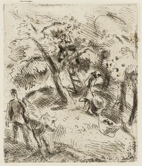 Walser, Robert – Seeland. Med 5 originale raderinger av Karl Walser. Zürich, Rascher, 1919. 247 s. 24,5 x 19 cm. Originalt halvlerret…