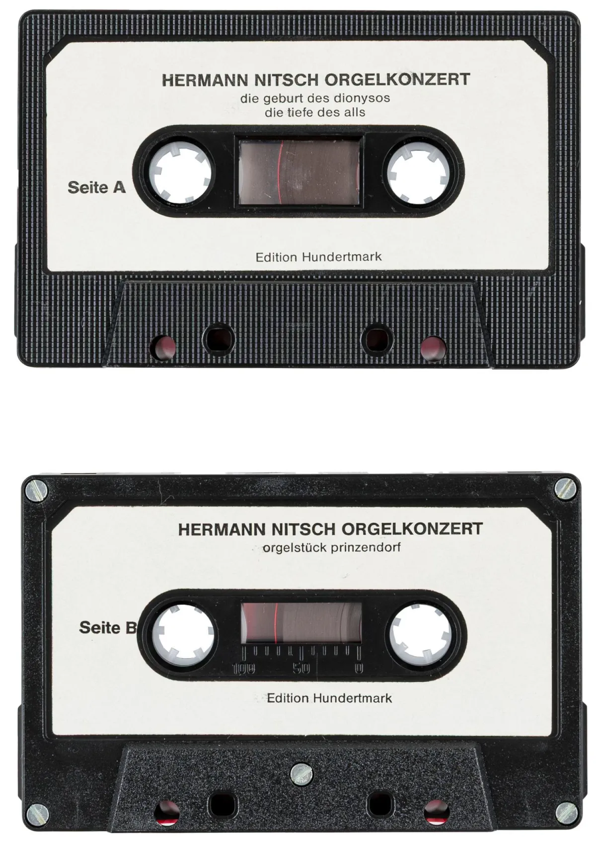 维也纳行动主义 – Nitsch, Hermann. 1986年12月9日管风琴音乐会。林茨Brucknerhaus（Bruckner管风琴）。盒式录音带，塑料盒带内页...
