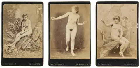 Fotografii nud – colecție de 10 fotografii nud victoriene. Albumină pe cartoane foto. Vintage. 6 dintre fotografii de la "The…