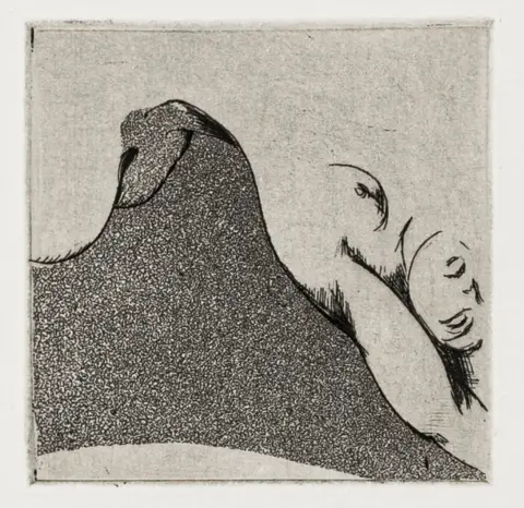 Degen, Paul – Erotica I. Suită de 16 acvaforte liniare în maniera acvatinta. Oberwil, Ed. Mezzanotte, 1987. 2 file, 16 file în copertă originală.