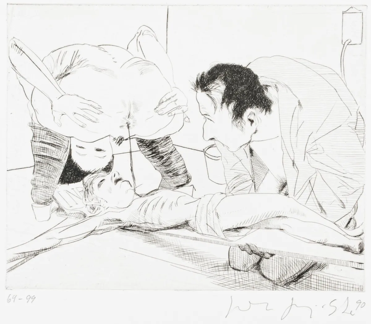 Grützke, Johannes – 萨德侯爵生平。附7幅签名原版蚀刻版画，各置于印刷折页中，汉堡，1990年