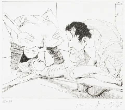 Grützke, Johannes – Din viața marchizului de Sade. Cu 7 acvaforte originale semnate, fiecare inserat în coală tipărită.