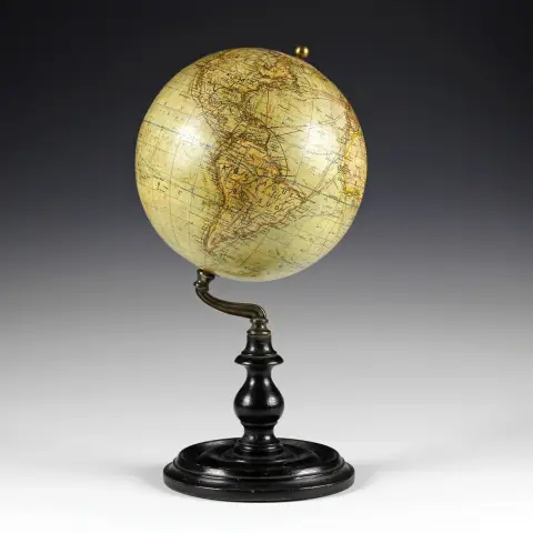 ग्लोब और खगोल विज्ञान – R. Barbot का भूगोल। पेरिस, लगभग 1885, अंकित "Sphère terrestre..."