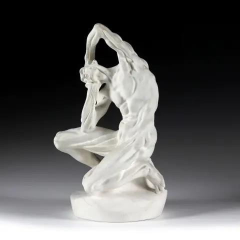 Medicin og apotek – Anatomimodel, såkaldt "Ecorché af Michelangelo". Tyskland omkring 1920, mærke "JB.", gips