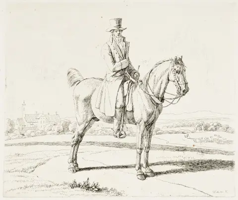Kobell, Wilhelm von – I cavalieri. 6 acqueforti su carta velina